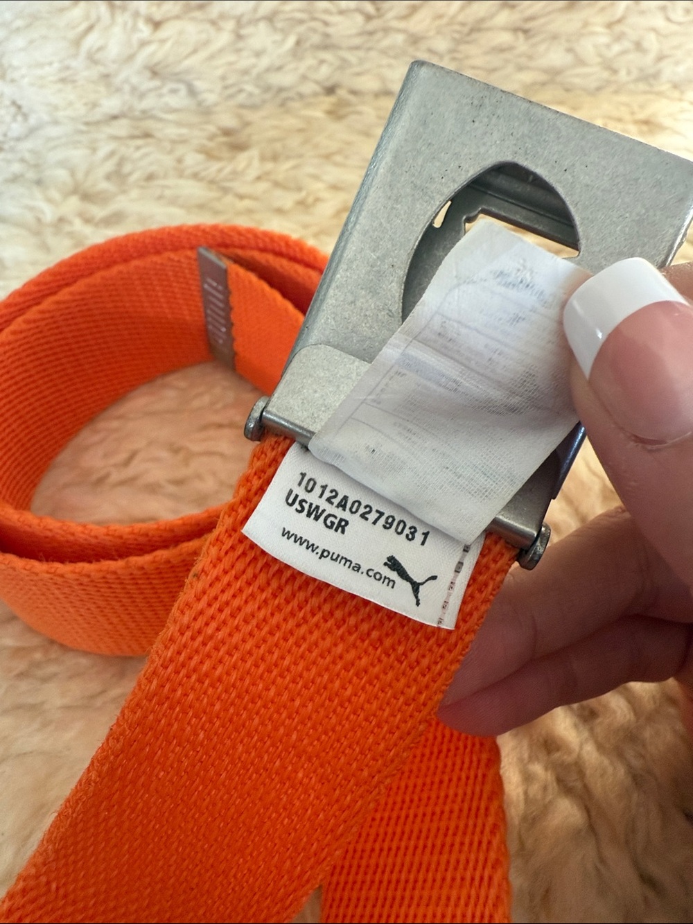 Y2K Puma Orange Canvas Belt - Picture 6 of 7
